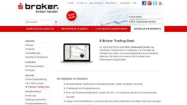 Trading Desk beim S Broker für aktive Kunden