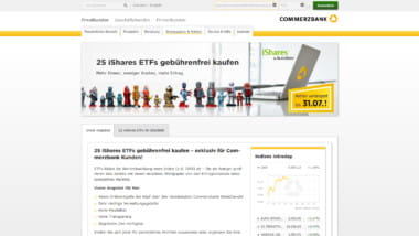 Commerzbank Aktion im Juli 2016 mit 25 gebührenfreien iShares ETFs