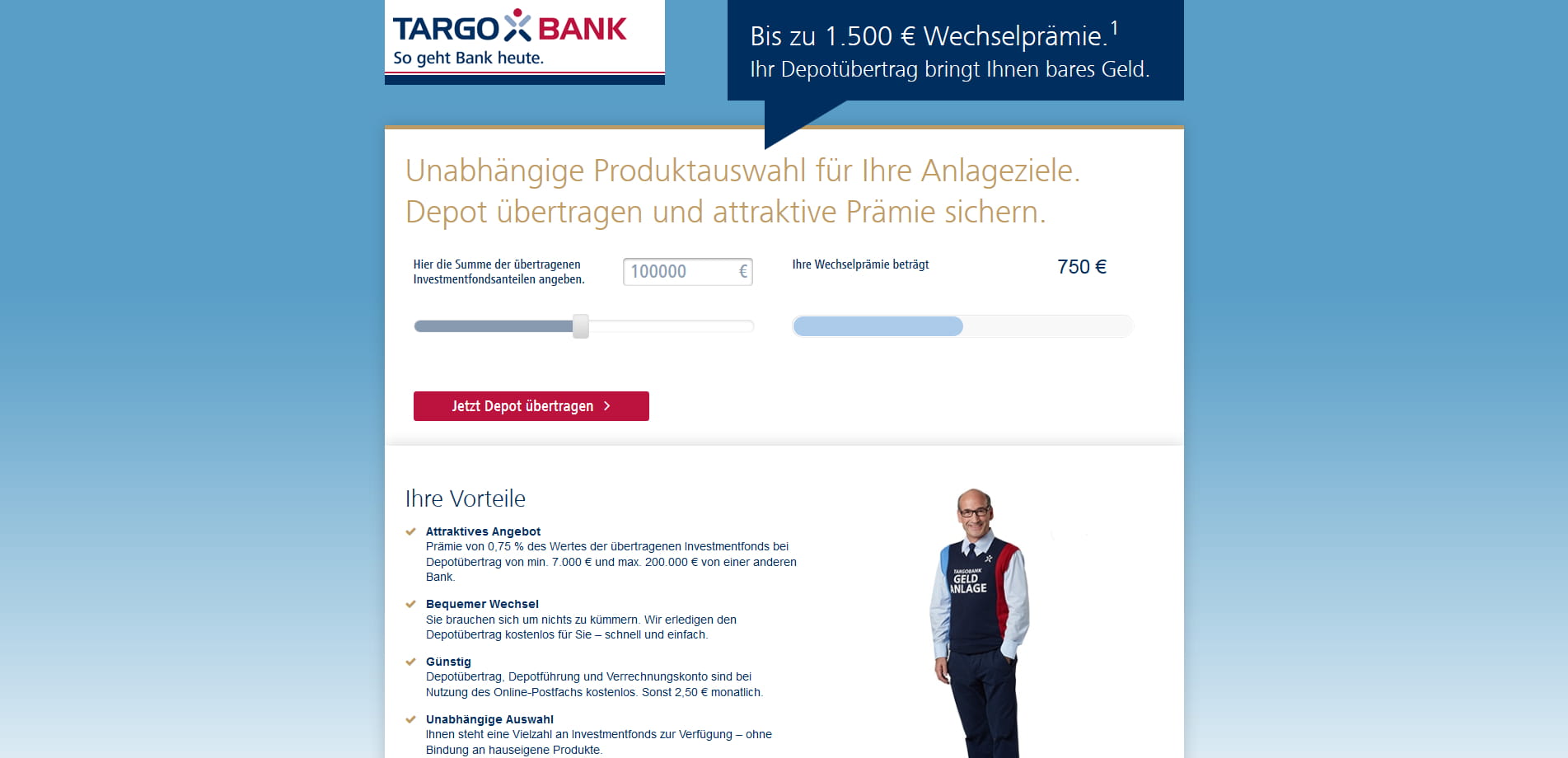 Targobank Wirbt Im Juli Mit Bis 1 500 Euro Depotwechsel Pramie Fur Ubertragene Investmentfonds Aktien Depot De