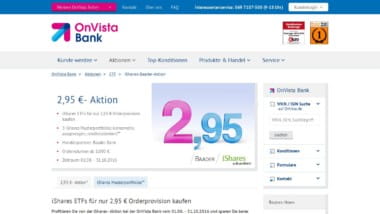 OnVista Bank bietet 239 ETFs via iShares zu 2,95€ Orderprovision an