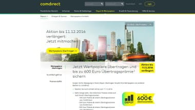 Comdirect Bank verlängert Depot Übertragungsaktion bis Mitte Dezember 2016