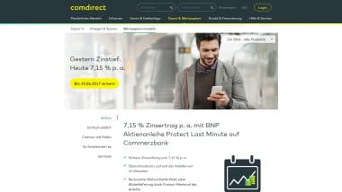 comdirect Bank bewirbt Aktienanleihe von BNP mit 7,15% Zinsertrag p.a.