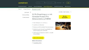 comdirect Bank wirbt mit Vontobel Protect Pro Aktienanleihe auf BMW – 5,5% Zinsertrag p.a. möglich!