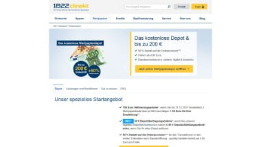 1822direkt bewirbt bis 28. September 2017 mit bis zu 200 Euro für Depot Neukunden